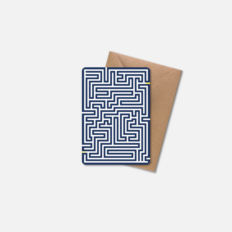 Carte A6 Labyrinthe Papier Tigre avec enveloppe kraft