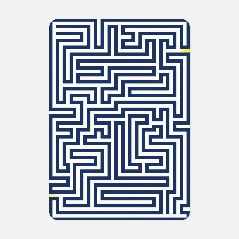 Motif graphique bleu marine de la carte Labyrinthe Papier Tigre