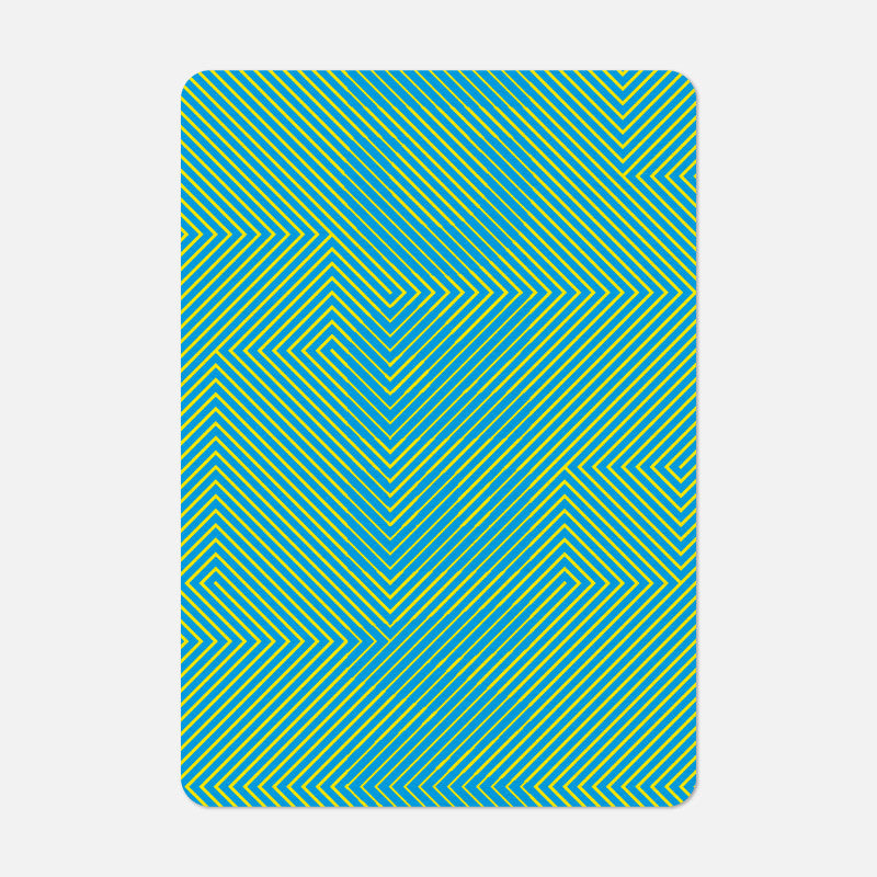 Motif graphique bleu et jaune de la carte Merci Cinétique Papier Tigre