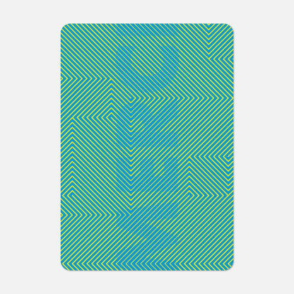 Motif graphique bleu et jaune de la carte Merci Cinétique Papier Tigre