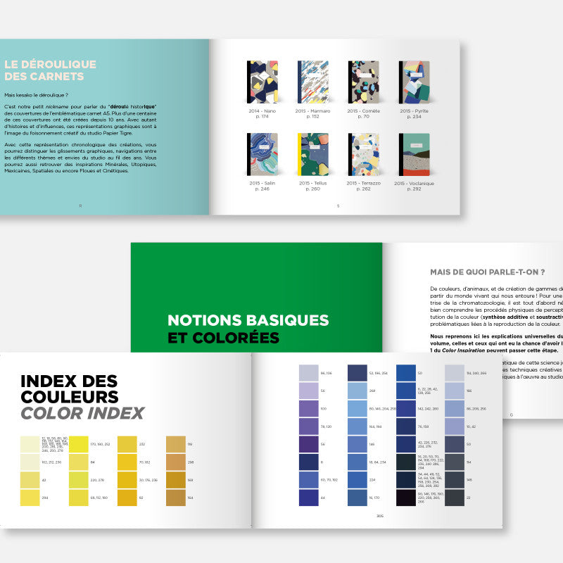Index des couleurs du livre Color Inspiration Volume 3 Papier Tigre
