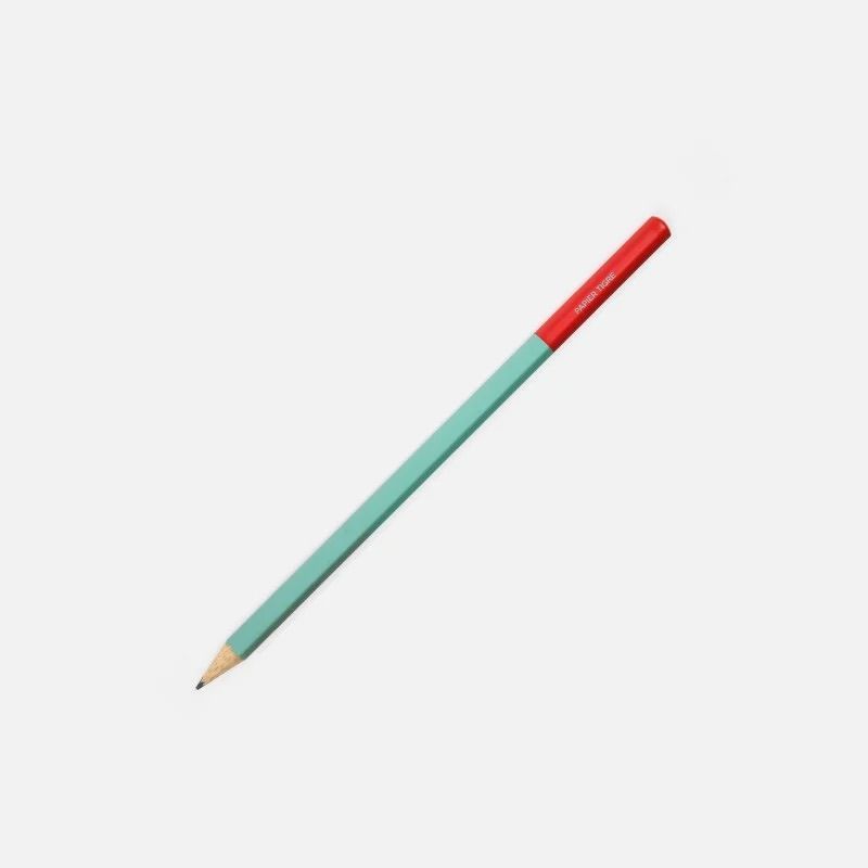 Crayon à papier vert et brique Papier Tigre vu en entier