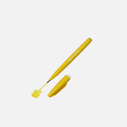 Feutre Sign Pen jaune Papier Tigre ouvert avec exemple de tracé