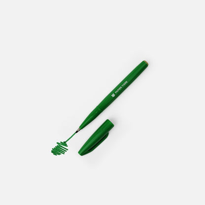 Feutre Sign Pen vert Papier Tigre ouvert avec exemple de tracé