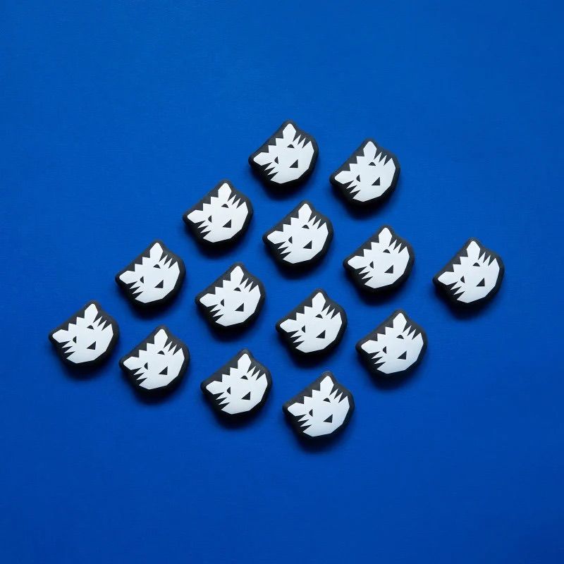 Collection de gommes Tigre Papier Tigre sur fond bleu