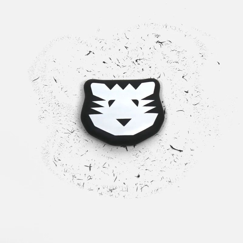 Gomme Tigre noire et blanche Papier Tigre vue de face