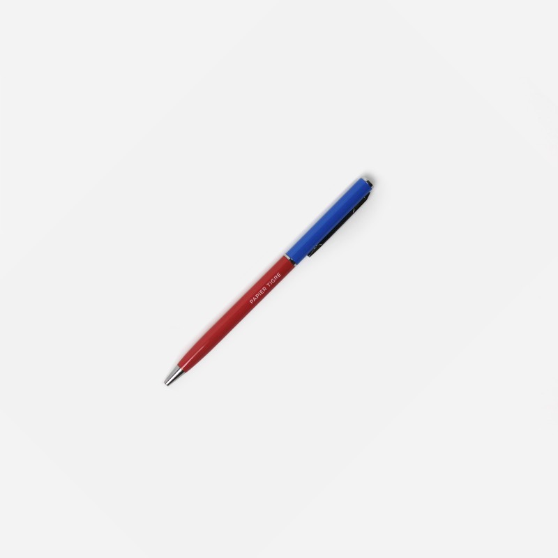 Stylo-bille Bleu-Brique Papier Tigre sur fond clair
