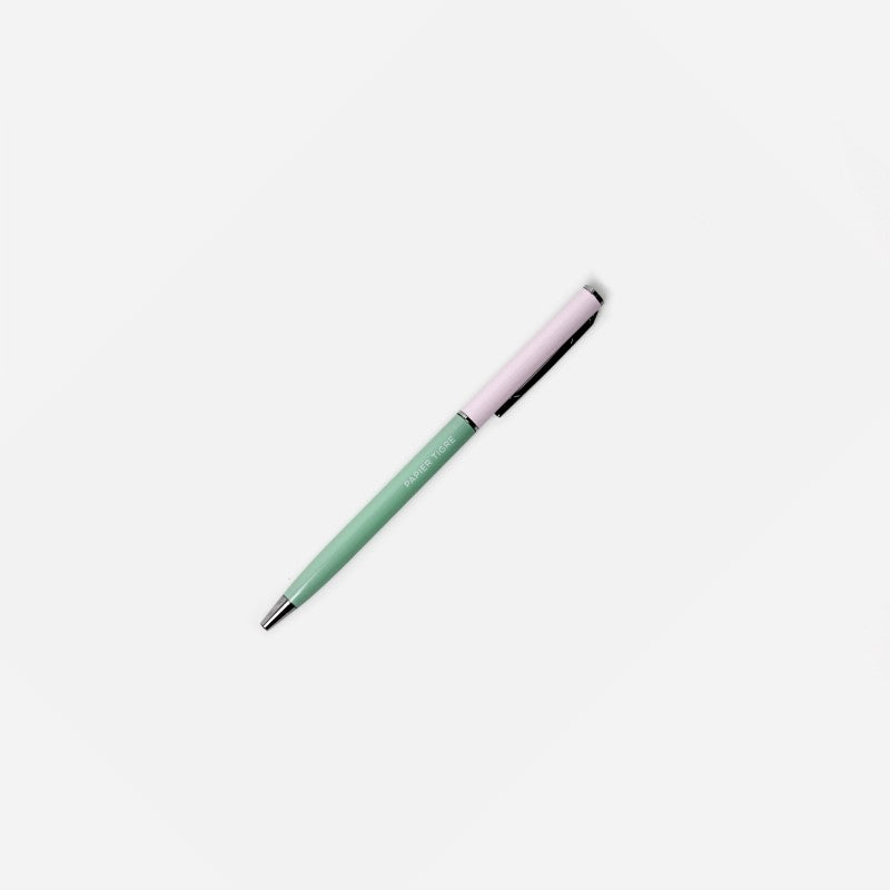Stylo-bille Rose Poudré-Mint Papier Tigre sur fond clair