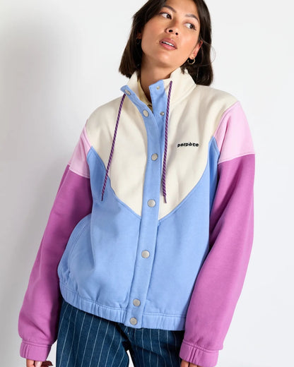 Veste Laura bleu colorblock Perpète, vue principale portée