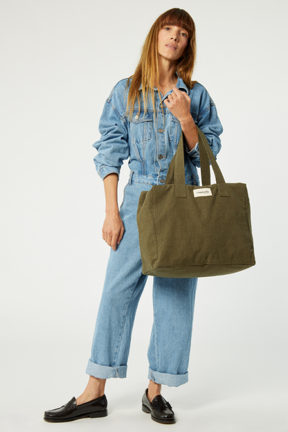 Sac Célestins Rive Droite coton recyclé kaki Military green - vue 3