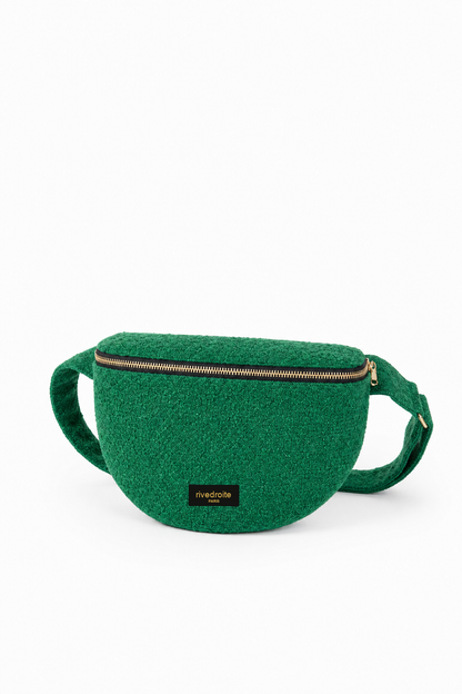 Sac banane Custine XL Rive Droite tweed vert packshot