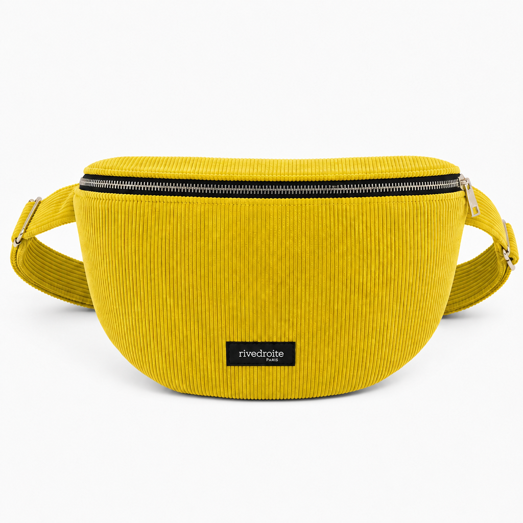 Sac banane Custine XL Rive Droite velours olive - packshot
