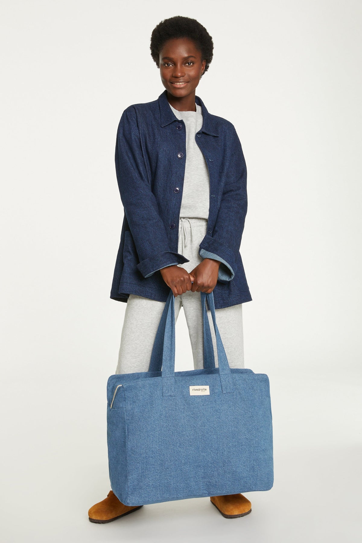 Sac Elzévir Rive Droite denim clair Stone washed - vue principale