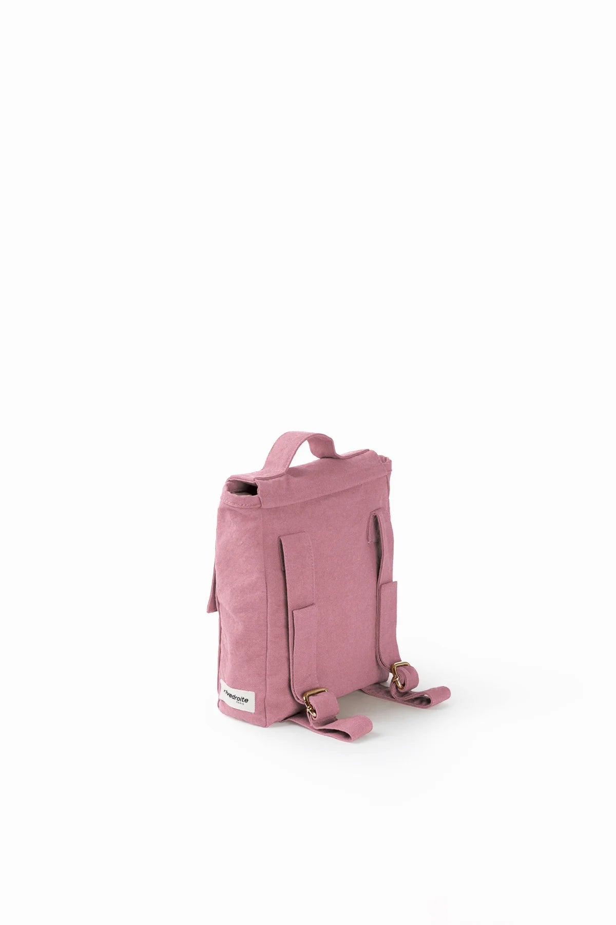 Sac à dos enfant Minimes Rive Droite bois de rose - vue de dos avec bretelles