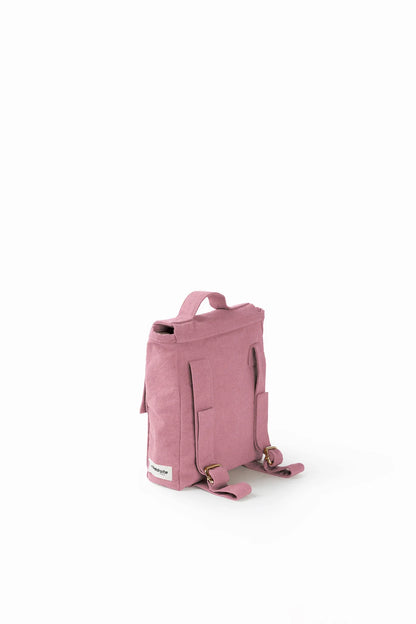 Sac à dos enfant Minimes Rive Droite bois de rose - vue de dos avec bretelles