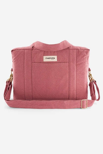 Sac à langer Darcy Rive Droite bois de rose ouvert