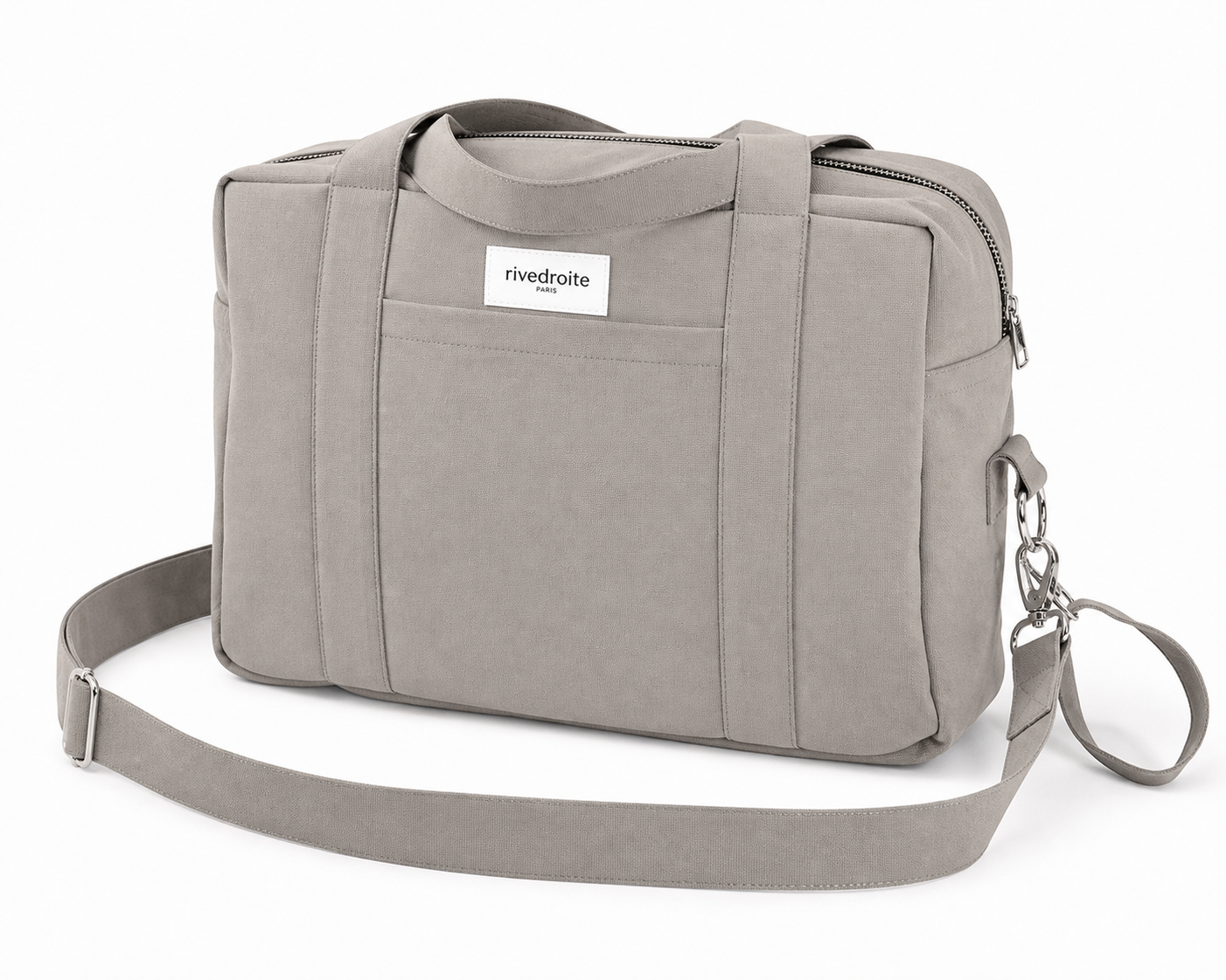 Sac a langer Darcy Rive Droite gris vue de trois quarts