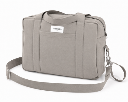 Sac a langer Darcy Rive Droite gris vue de trois quarts