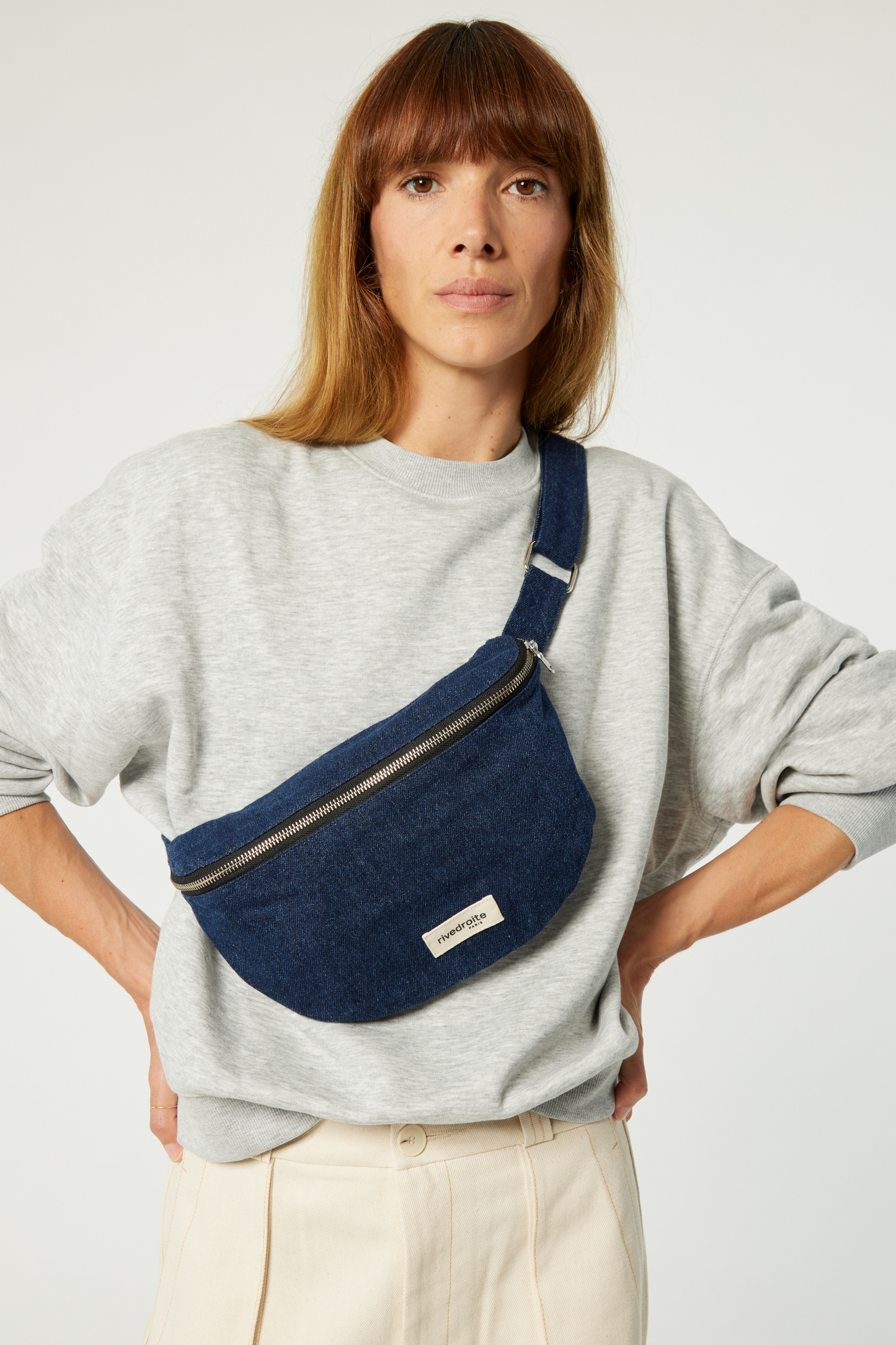 Sac banane Custine Denim brut Rive Droite - Denim brut / Raw - vue principale