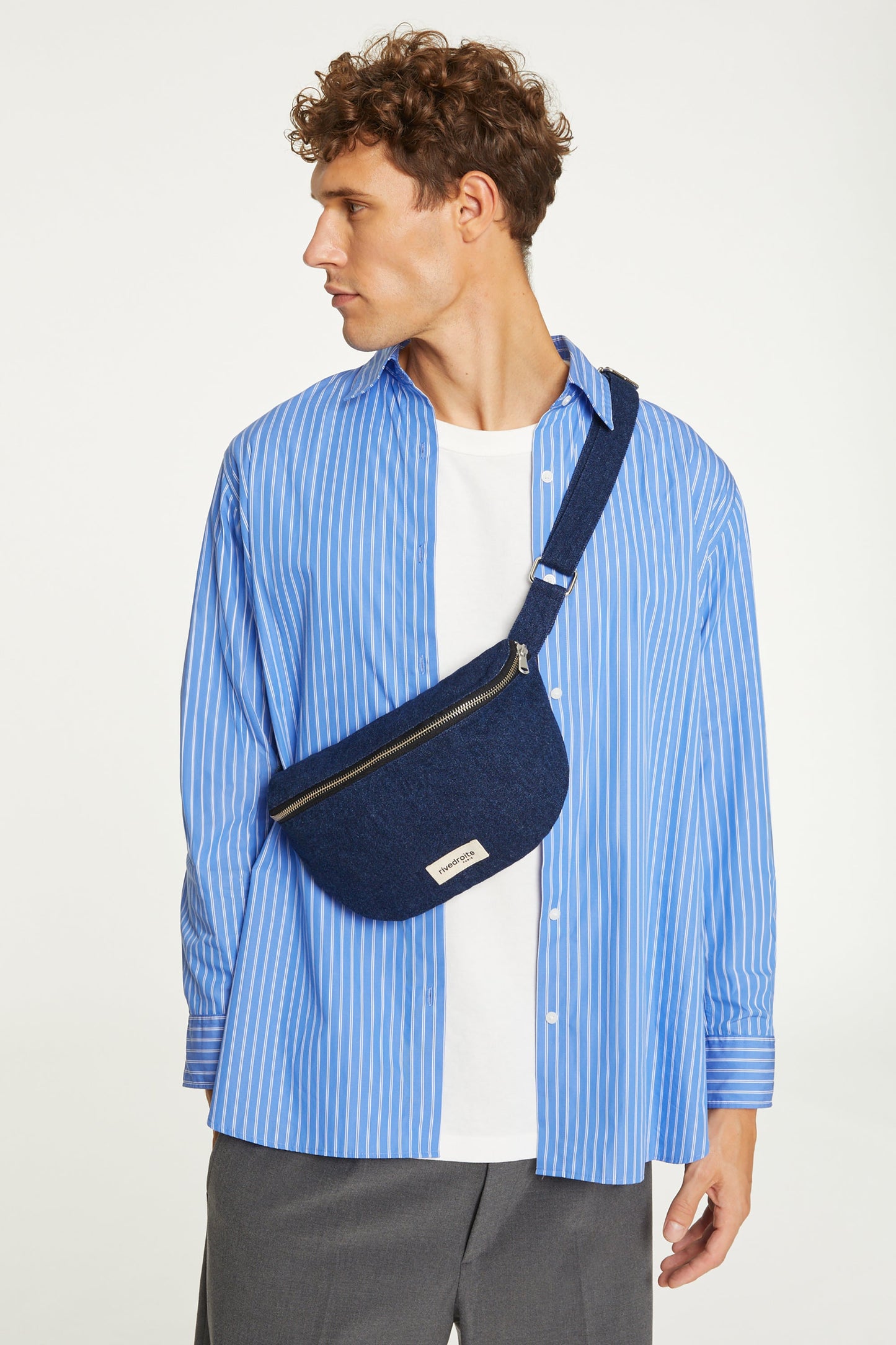 Sac banane Custine Denim brut Rive Droite - Denim brut / Raw - vue 3