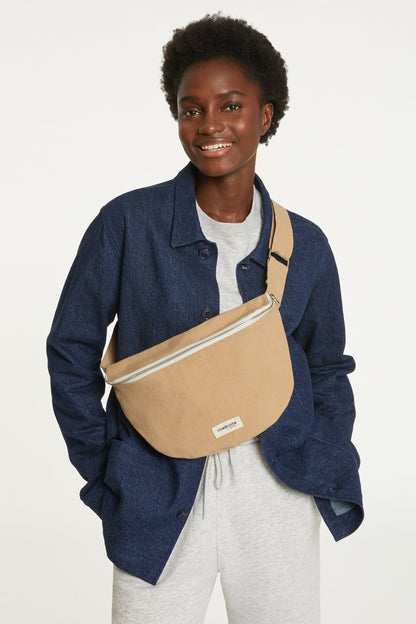 Sac banane Custine XL coton recyclé Rive Droite - Beige Dust / Sand - vue principale