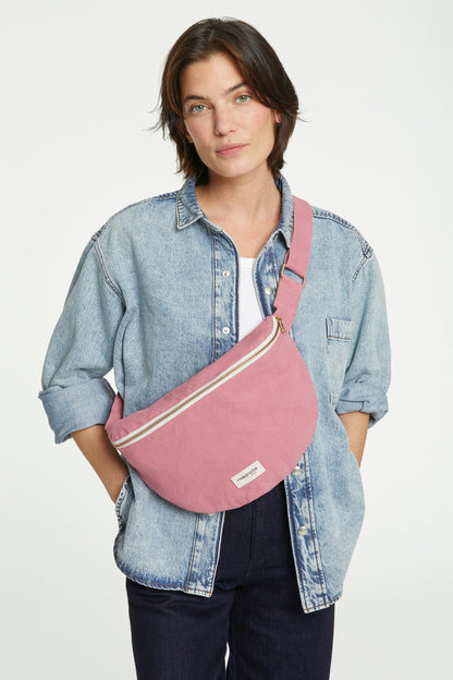 Sac banane Custine XL coton recyclé Rive Droite - Bois de rose - vue principale