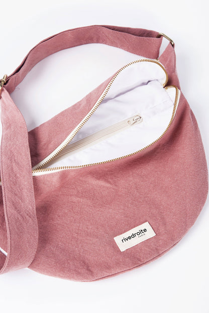 Sac banane Custine XL coton recyclé Rive Droite - Bois de rose - vue 2