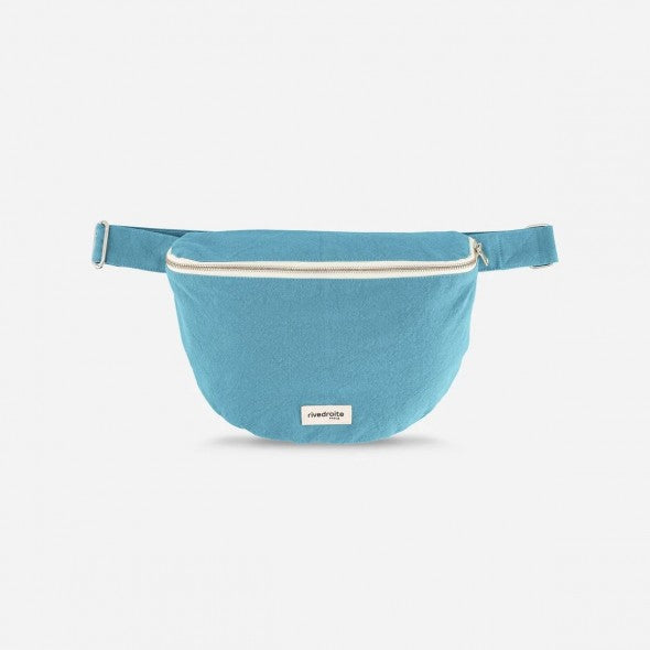 Sac banane Custine XL coton recyclé Rive Droite - Mediterranean Blue - vue principale