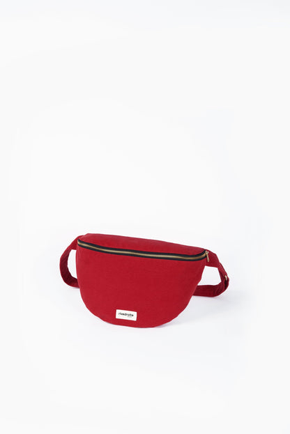 Sac banane Custine XL coton recyclé Rive Droite - Rouge / Vibrant red - vue 2