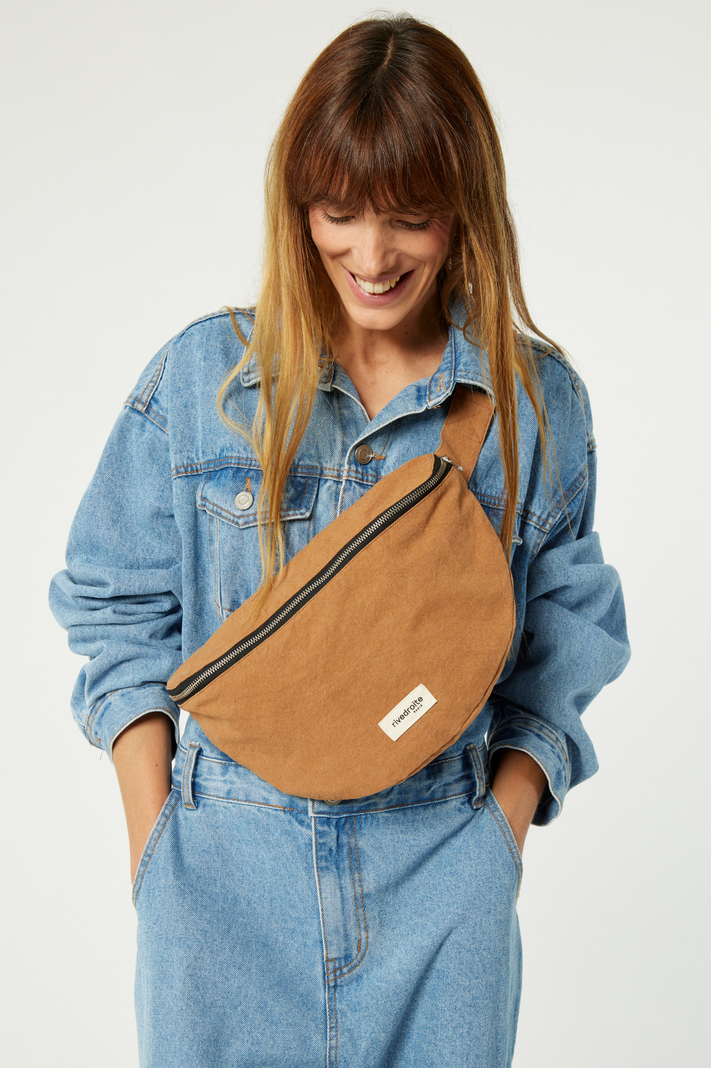 Sac banane Custine XL coton recyclé Rive Droite - Tobacco - vue 2