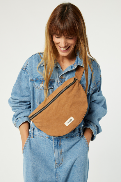 Sac banane Custine XL coton recyclé Rive Droite - Tobacco - vue 2