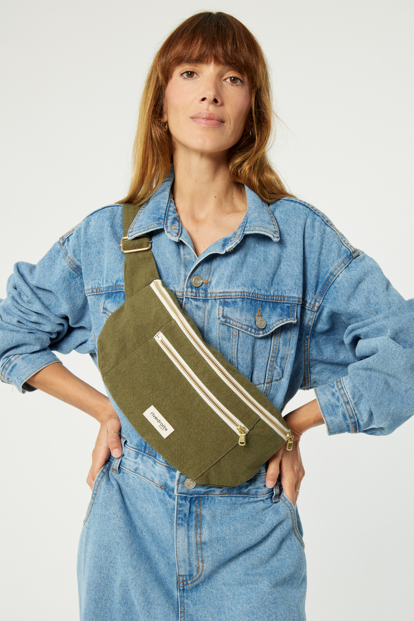 Sac banane Orsel L coton recyclé Rive Droite - Kaki / Military green - vue principale