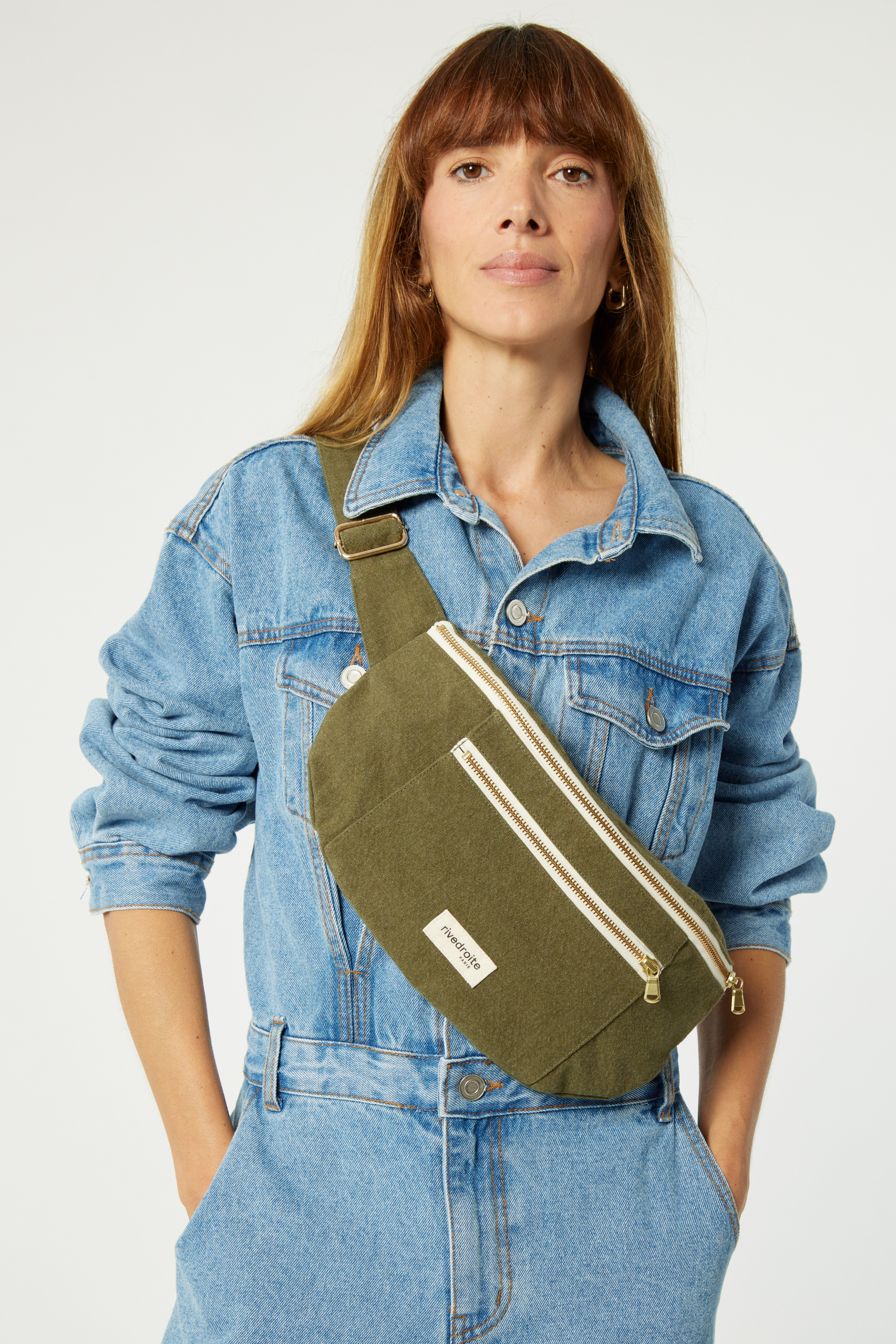 Sac banane Orsel L coton recyclé Rive Droite - Kaki / Military green - vue 2