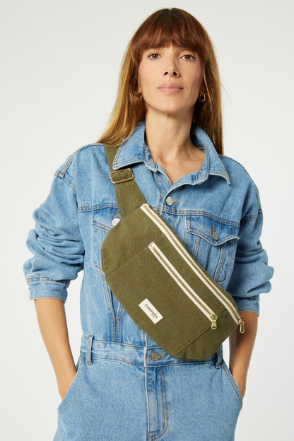 Sac banane Orsel L coton recyclé Rive Droite - Kaki / Military green - vue 2