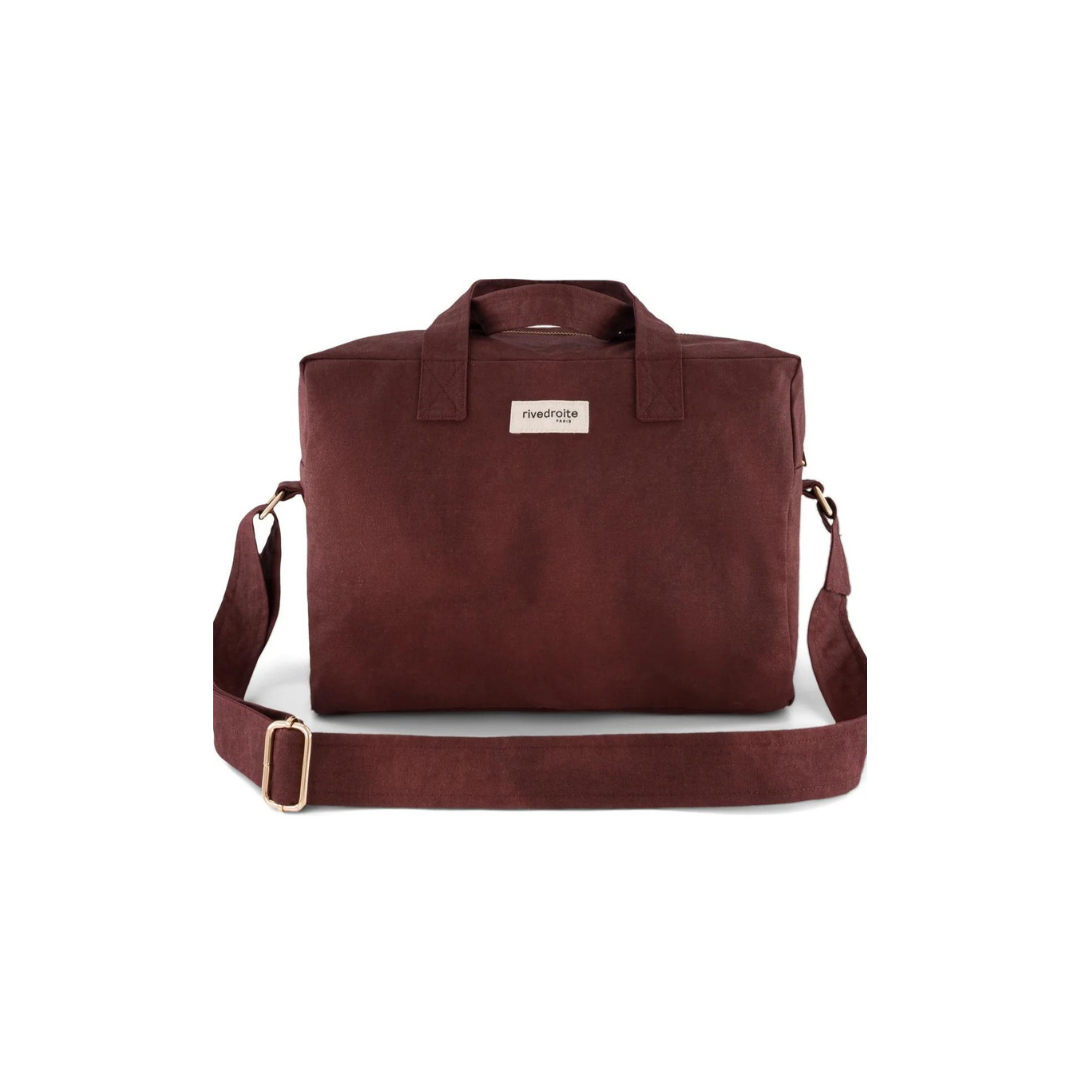 Sac Sauval Rive Droite coton ciré Dark red - vue principale