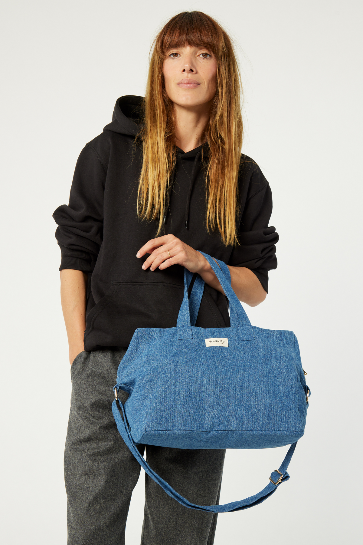 Sac Sauval Rive Droite denim clair Stone washed - vue principale