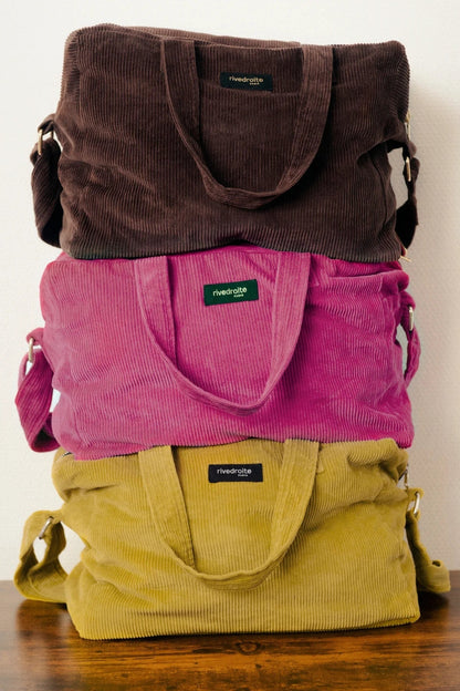 Sac Sauval Rive Droite velours Olive - vue 3
