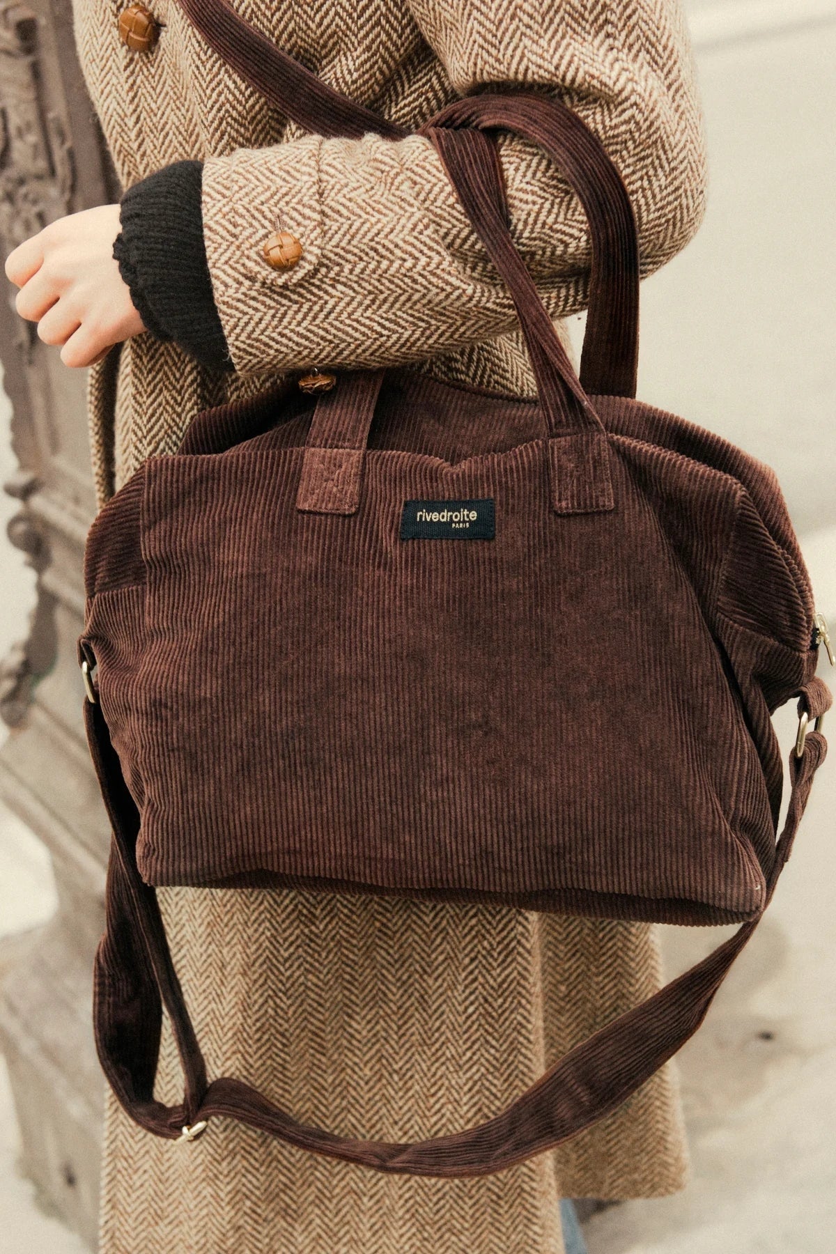 Sac Sauval Rive Droite velours Olive - vue 4