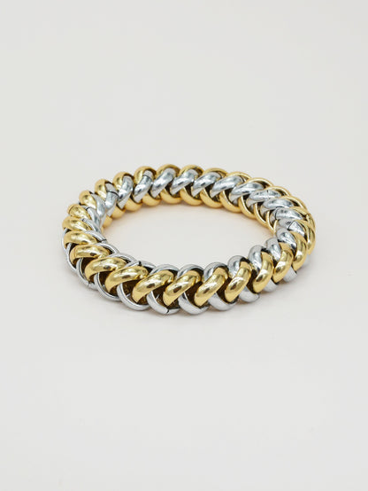 Bracelet-élastique Bichous Chaîne doré et argenté Scrunchie Is Back