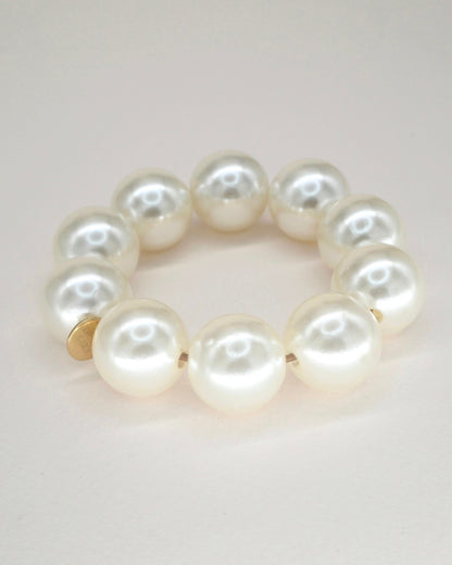 Bracelet-élastique Bichous nacré rond L Scrunchie Is Back