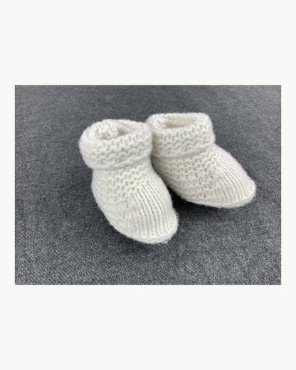 Chaussons bébé en mérinos et cachemire naturel Yoko – vue de détail