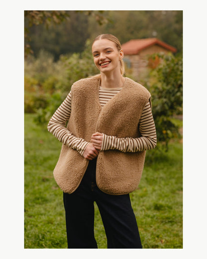 Gilet sans manches Ypo camel en mérinos Yoko – vue 4