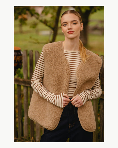 Gilet sans manches Ypo camel en mérinos Yoko – vue 5